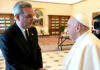 Presidente Abinader asistirá junto con su esposa Raquel Arbaje a la misa funeral de su santidad el papa Francisco