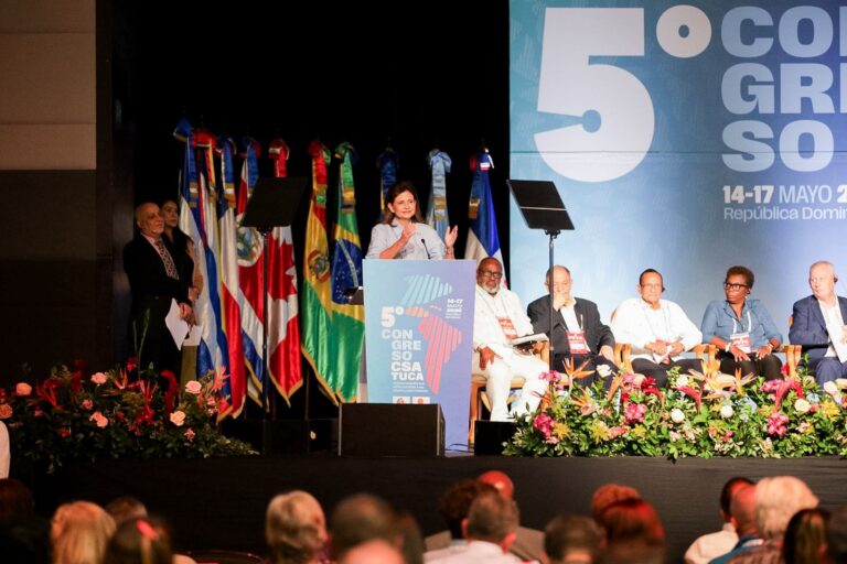 Vicepresidenta Raquel Peña encabeza inicio de Congreso Sindical de las Américas; reitera apoyo a un sindicalismo democrático y representativo