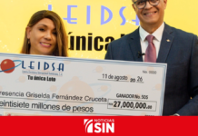 LEIDSA entrega 27 millones dominicana residente en España ganadora del Loto