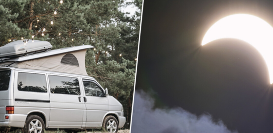 Un camping de Burgos ya está a reventar, así que algunas camper han tomado una alternativa: ver el eclipse "ilegalmente"