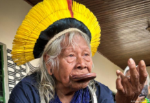 El cacique Raoni sufre cáncer y recibe cuidados paliativos
