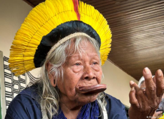 El cacique Raoni sufre cáncer y recibe cuidados paliativos