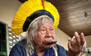 El cacique Raoni sufre cáncer y recibe cuidados paliativos