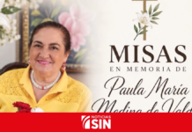 Realizan novenario en memoria de Paula María Medina de Valdez, madre de Miguel Medina