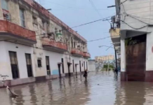 Video muestra calles de Centro Habana convertidas en ríos tras nuevas lluvias intensas