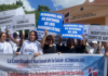 Conasalud protesta por segunda vez frente al Palacio Nacional en reclamo de aumento salarial