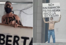 Identifican a cubano detenido tras protestar con cartel en el Capitolio de La Habana